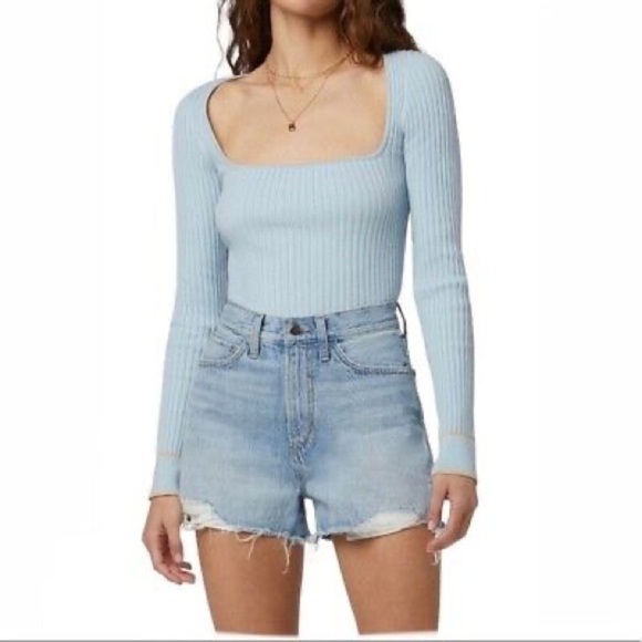 SO ~ Good For Life Ambience Blue Junior Knit Top NWT - Picture 1 of 10